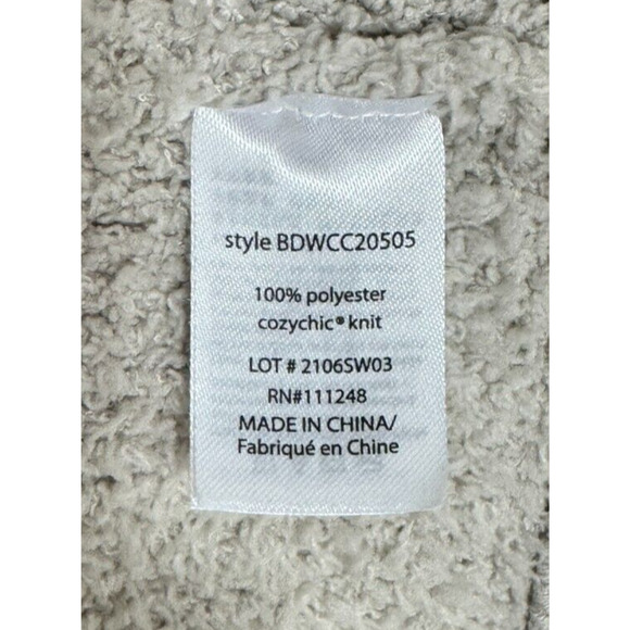 Barefoot Dreams Loop Knit Fringe Cascading Vest Cozy Chic Fleece Bone, XL - Picture 13 of 14